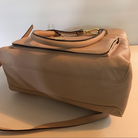 EUC Steve Madden Blush Pink Satchel Work Handbag & Clip on Change Purse Key Ring - Picture 7 of 15